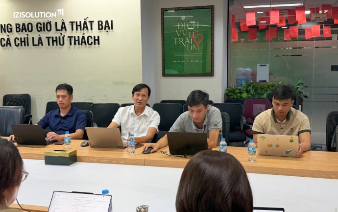 IZISolution và K&G Việt Nam rà soát từng luồng nghiệp vụ bán lẻ tại buổi kick-off. IZISolution và K&G Việt Nam rà soát quy trình xin hàng OMO, bán voucher, bán tủ đồ trên iziDMS